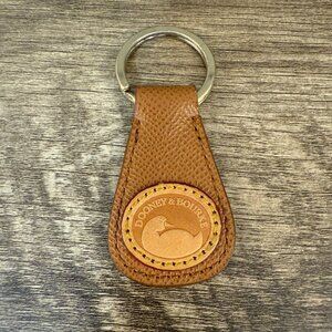 Vintage Dooney & Bourke Brown/Tan Leather Duck Key Fob Ring